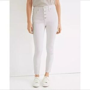 Madewell 10" High Rise Skinny Jean Crop White Button-fly Size 34